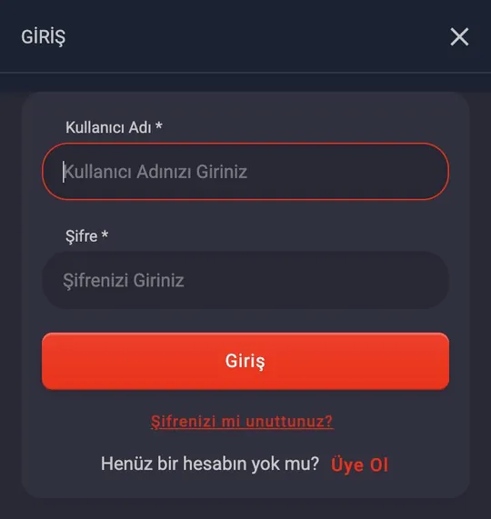 Cenabet giriş penceresinde Kullanıcı Adı ve Şifre alanları